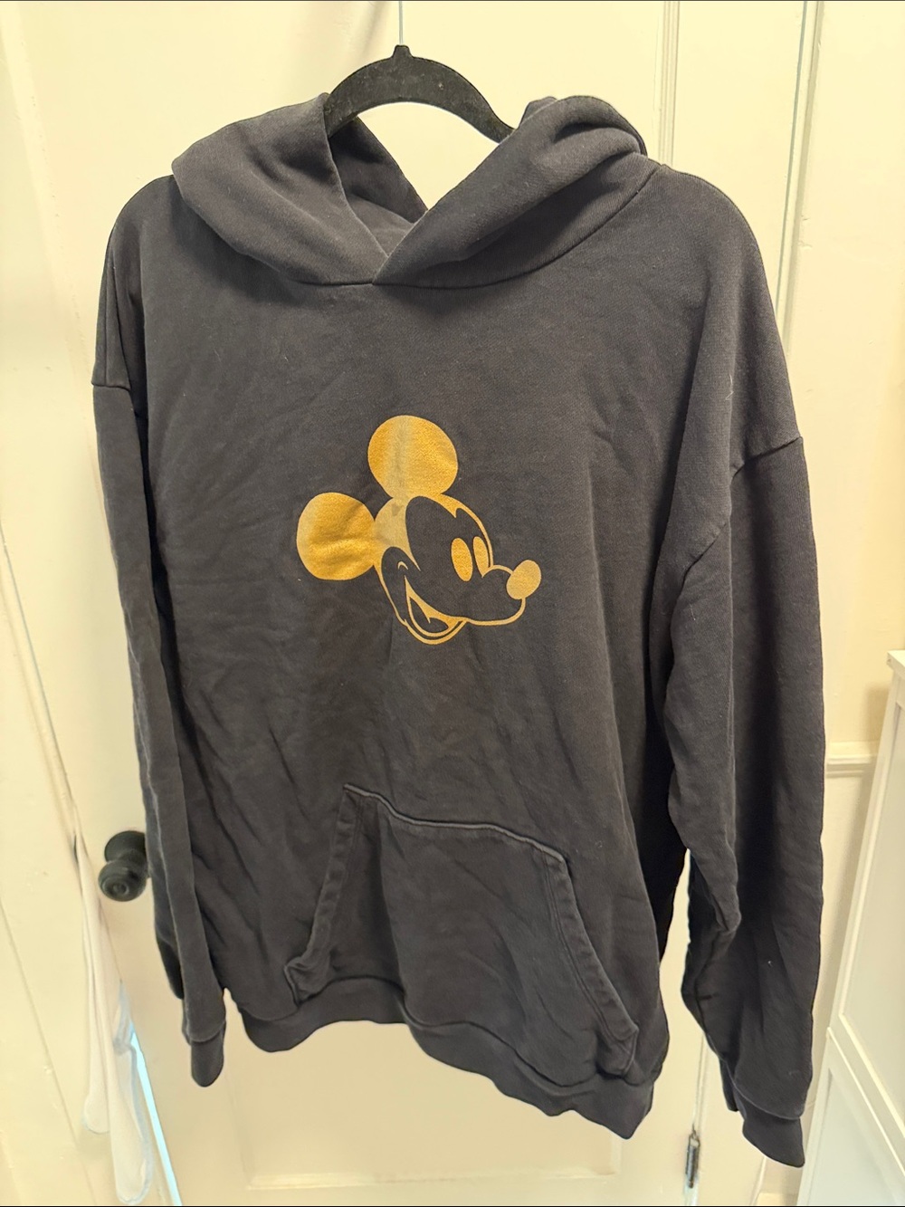 Love Your Melon Black Hoodie with Gold Mickey Face